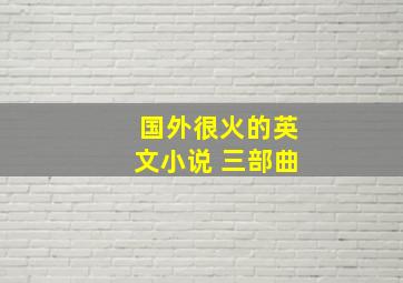 国外很火的英文小说 三部曲